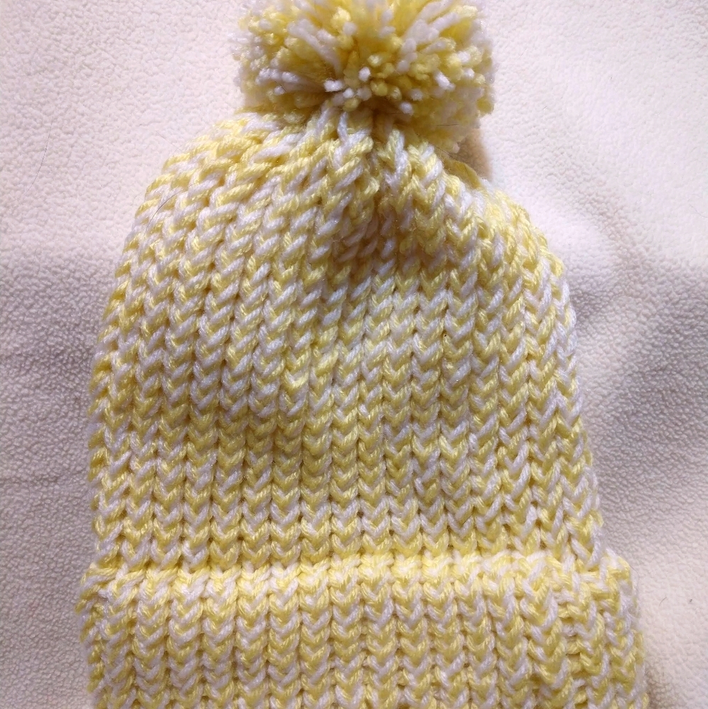 Hand knitted beanie/stocking hat